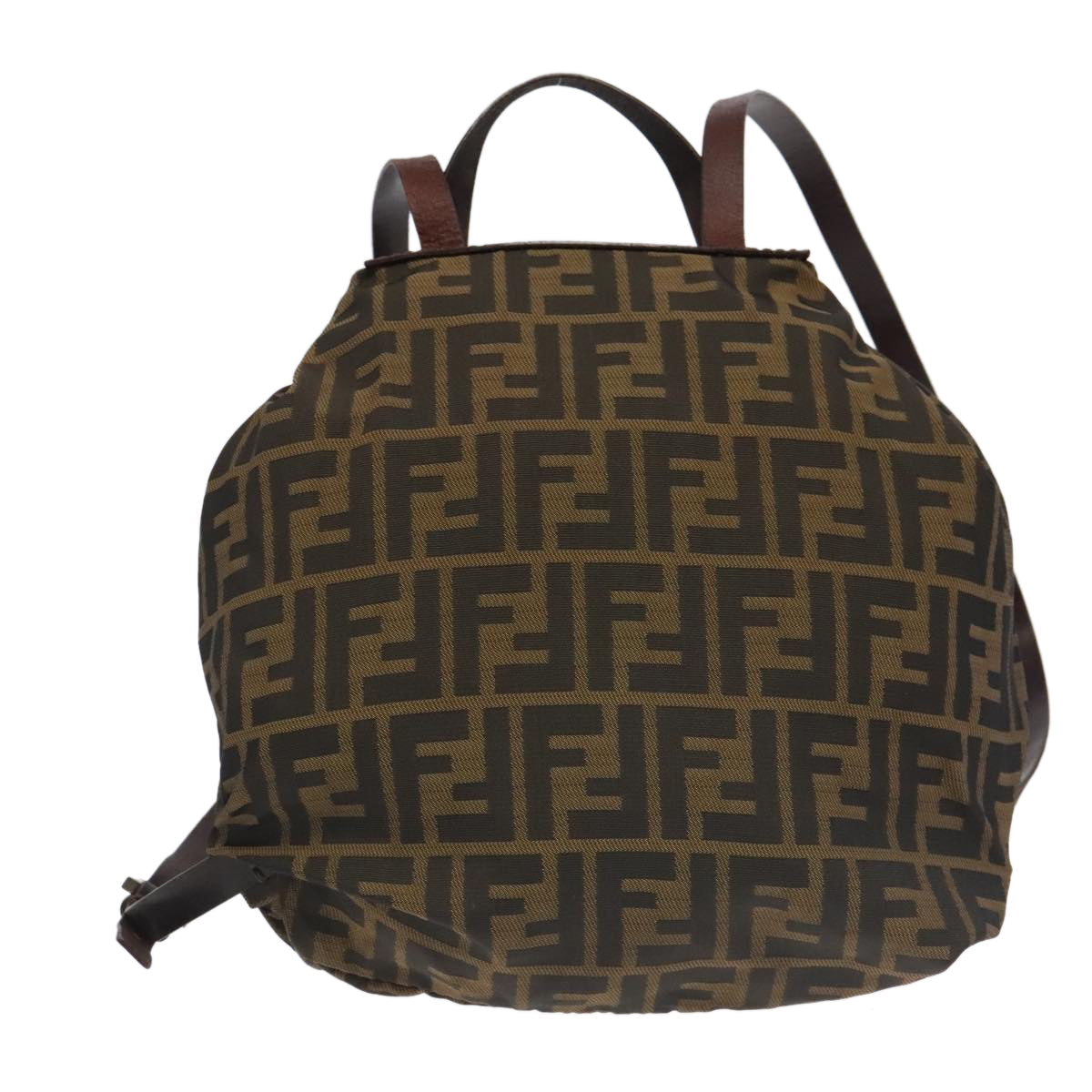 Fendi بني Canvas Backpack السلة ()