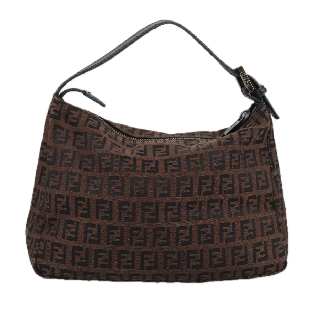Fendi Zucchino بني Canvas حقيبة سهرة السلة ()