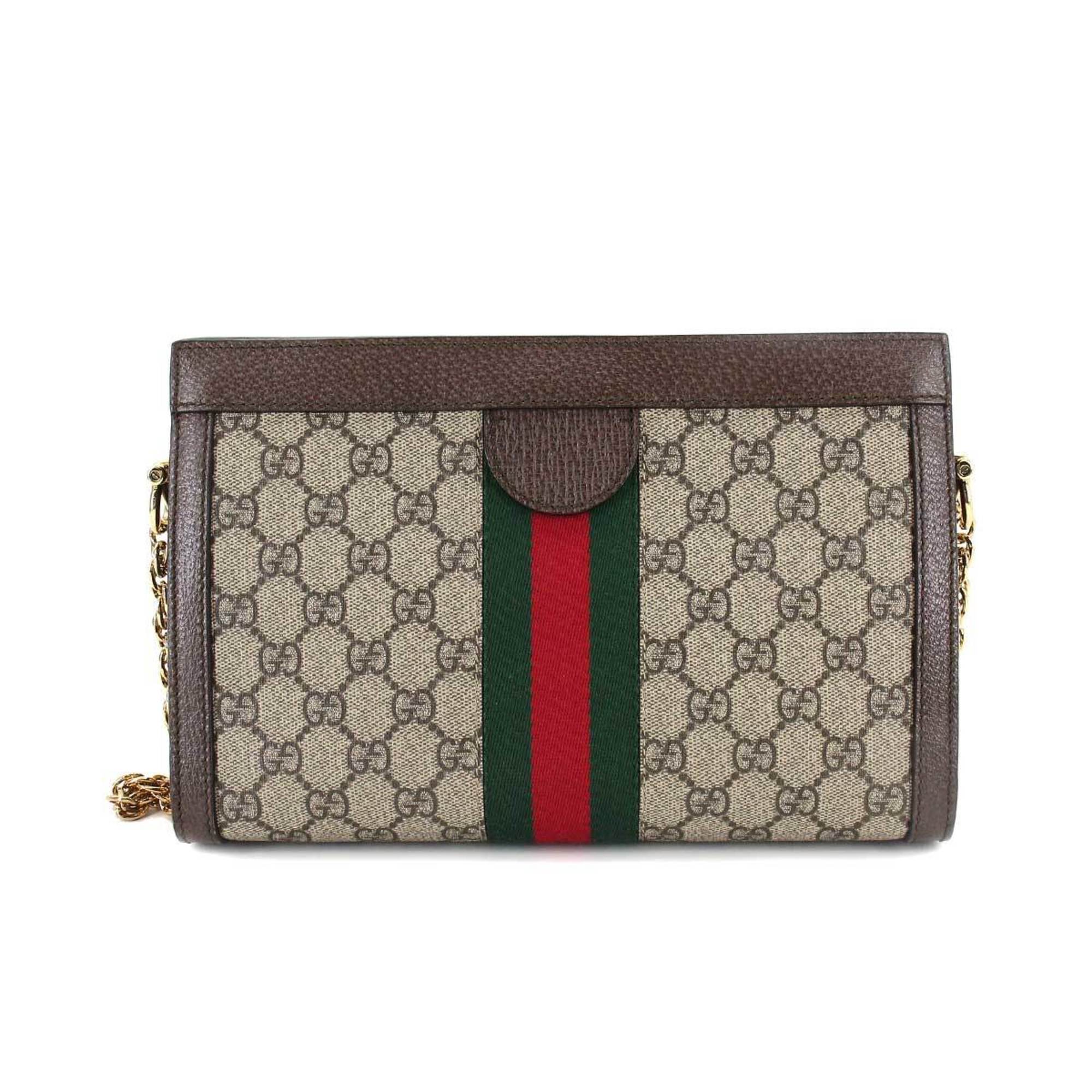 Gucci Ophidia صغير حقيبة كتف Supreme جلد Beige بني 503877