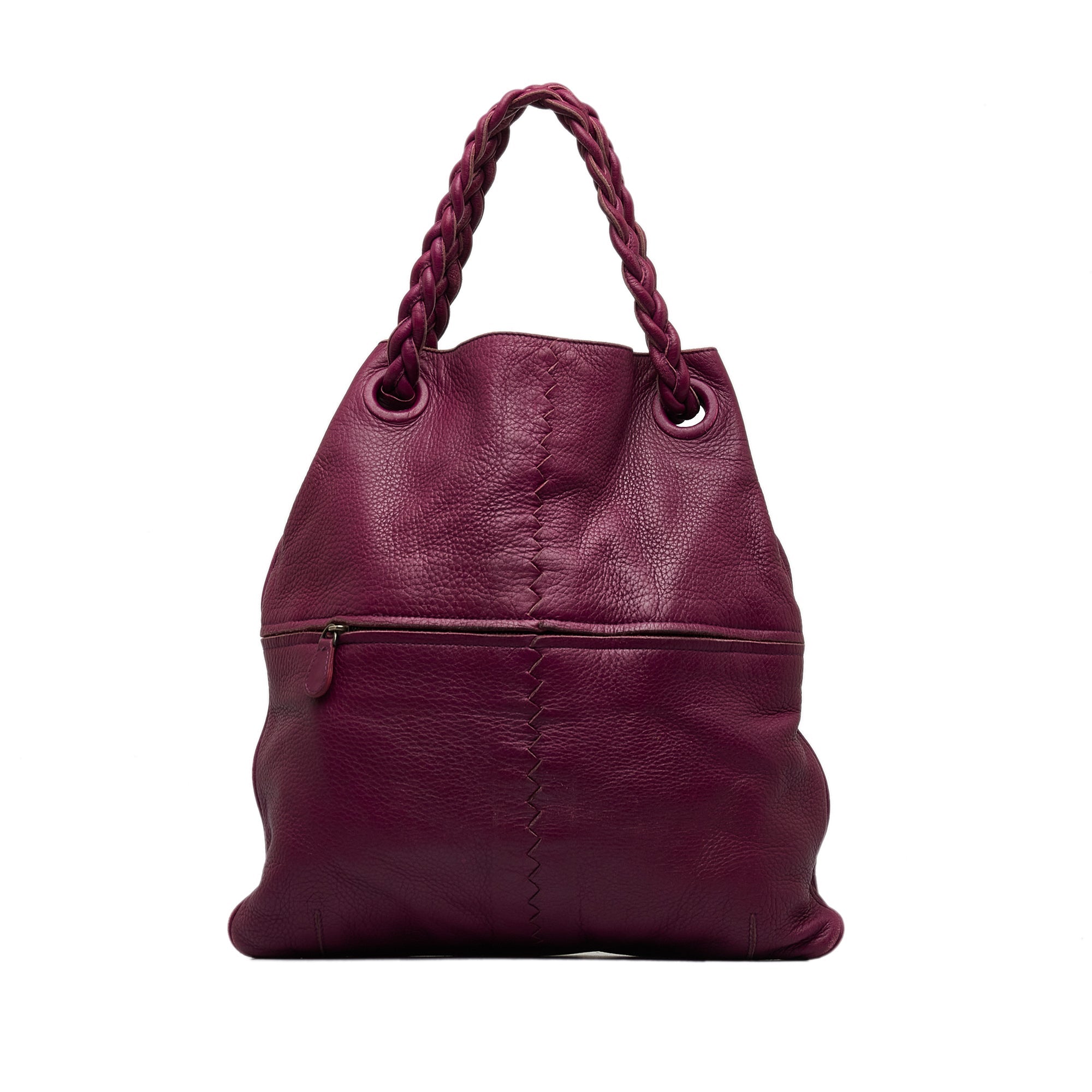 Purple Bottega Veneta جلد Julie حقيبة يد كبيرة