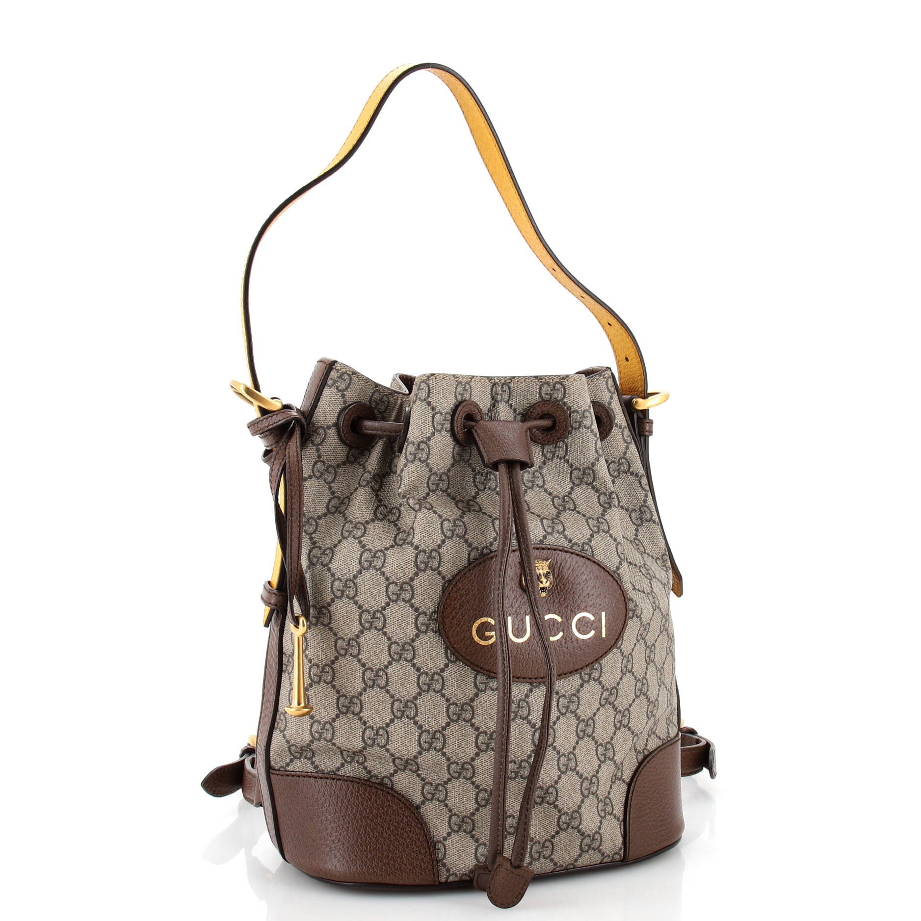 Neo Drawstring Bucket Backpack GG Coated Canvas ميني