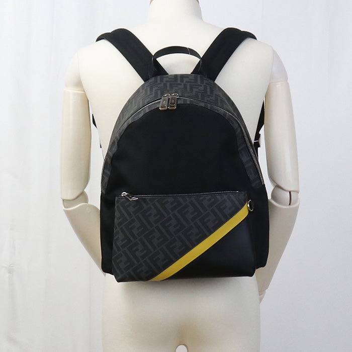 Fendi Backpack Diagonal Nylon أسود Mens